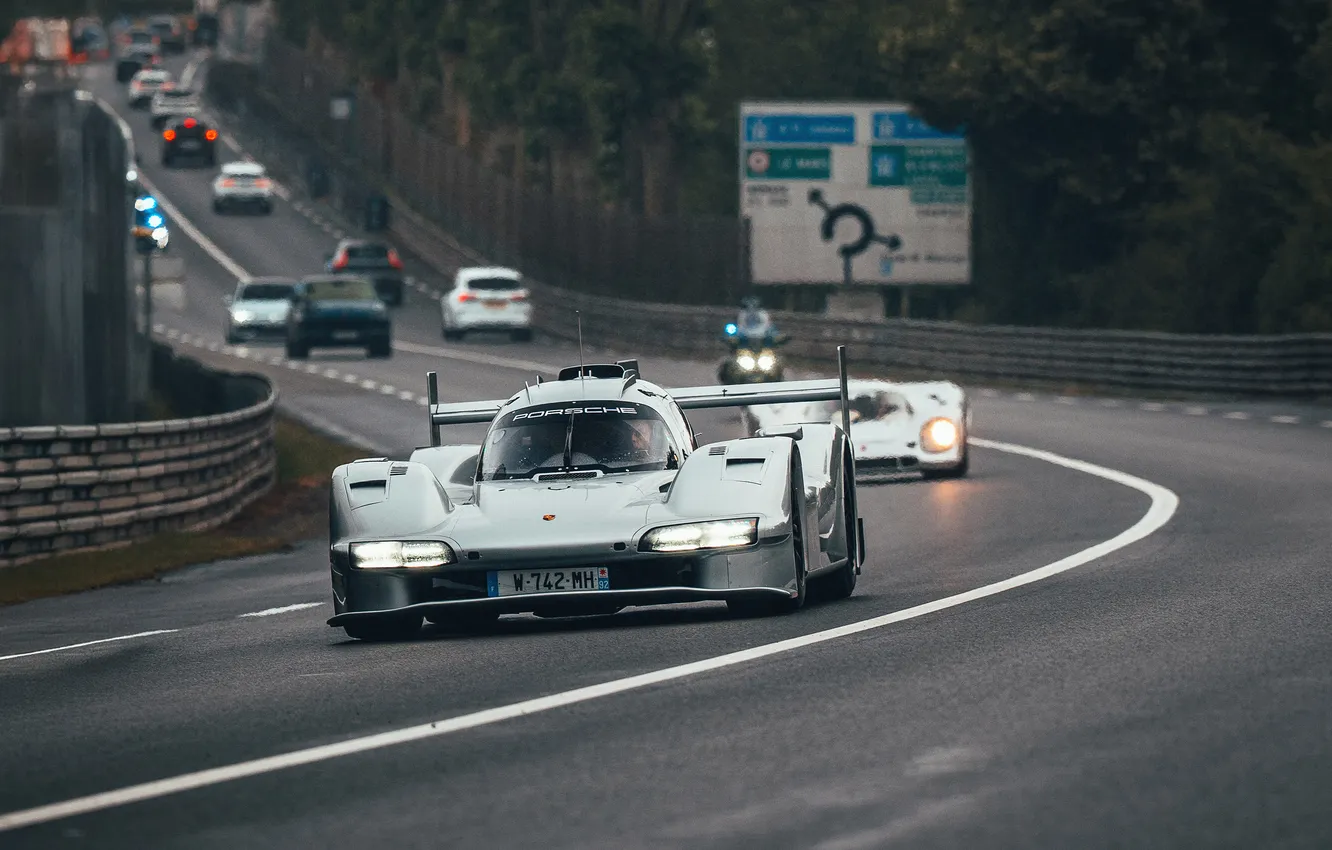 Photo wallpaper Porsche, gray, 963, RSP