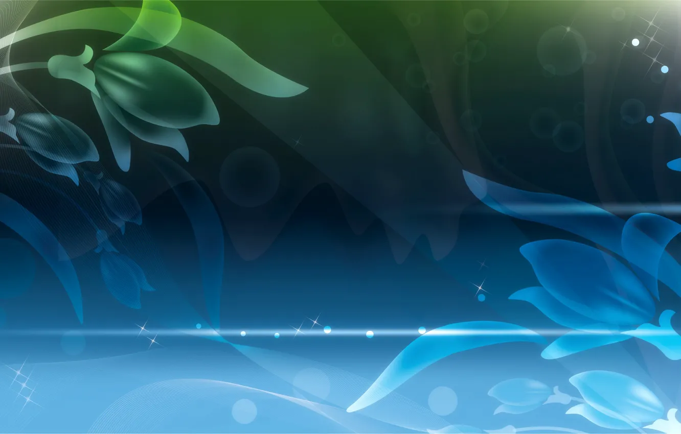 Photo wallpaper line, flowers, background, graphics, texture, sparks, fractal, bokeh