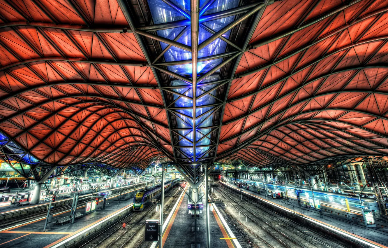 Photo wallpaper roof, the way, design, station, platform