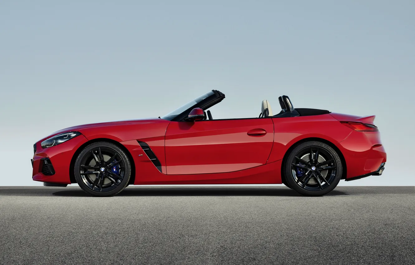 Photo wallpaper red, BMW, profile, Roadster, BMW Z4, First Edition, M40i, Z4