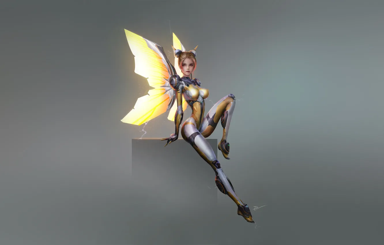 Photo wallpaper girl, style, minimalism, armor, girl, armor, style, fairy