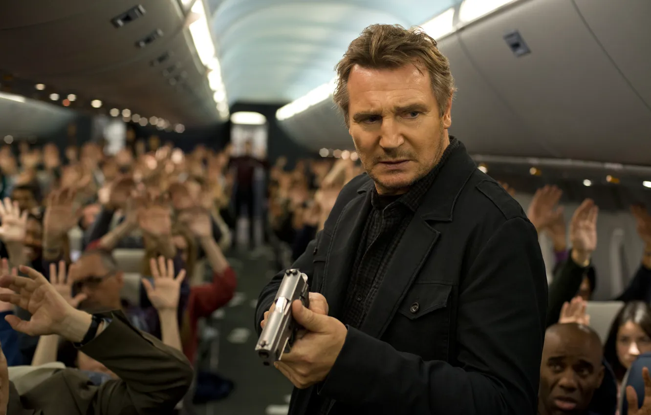 Photo wallpaper Thriller, action, Liam Neeson, Liam Neeson, Non-Stop