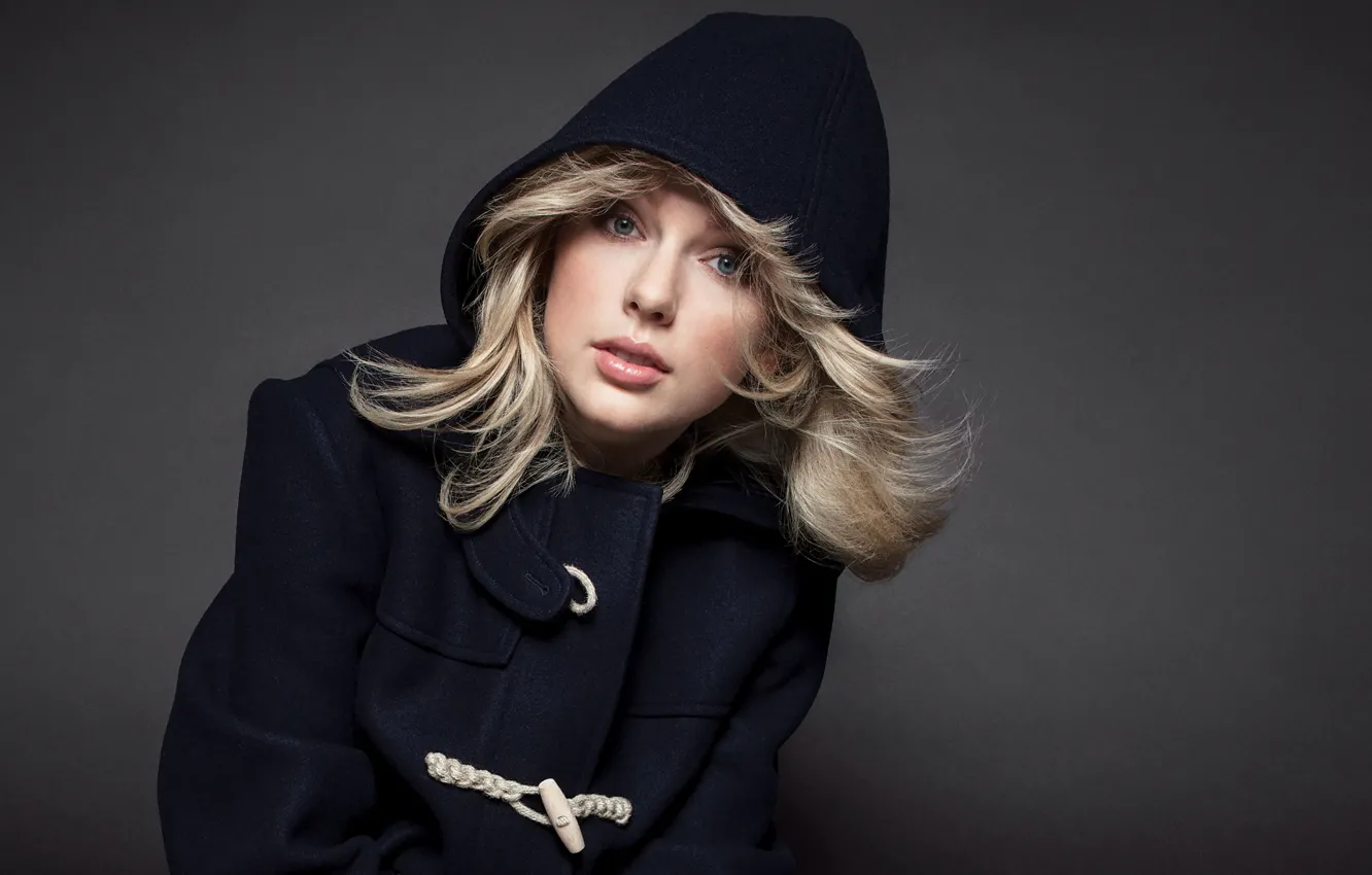 Photo wallpaper blonde, beauty, singer, in black, Taylor Swift, Hoodies, stylish outfit, Taylor Swif