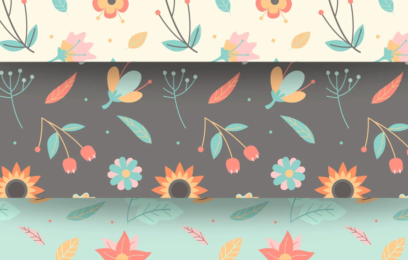 Photo wallpaper flowers, background, pattern