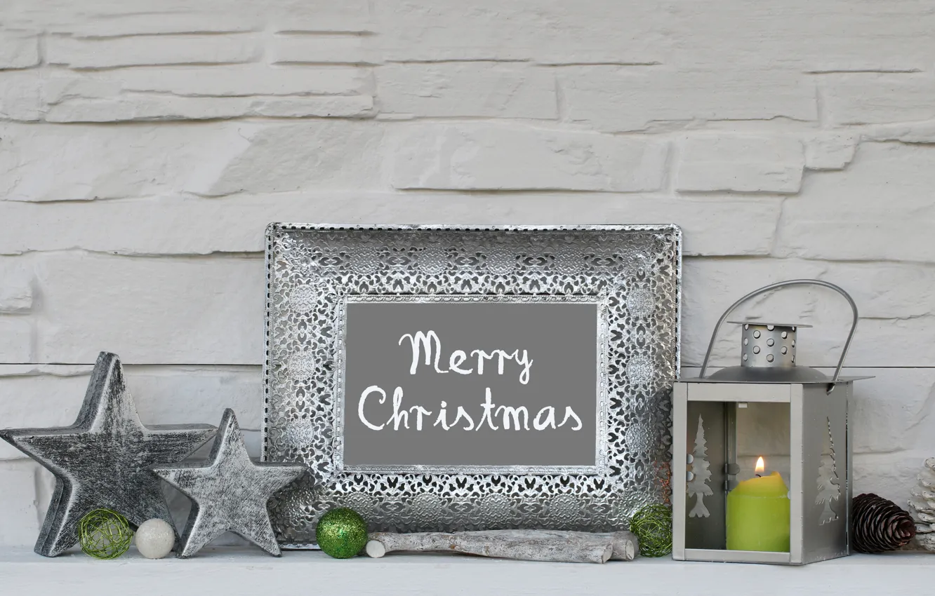 Photo wallpaper balls, candles, New Year, Christmas, merry christmas, decoration, xmas, holiday celebration