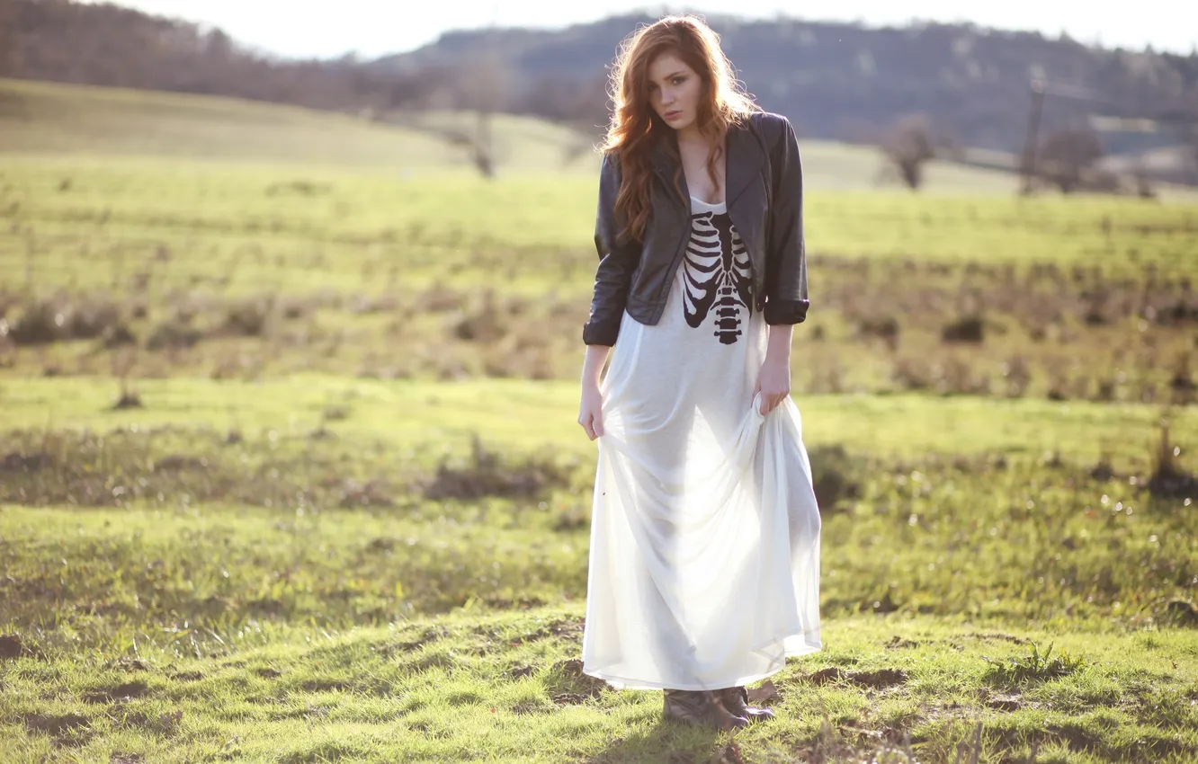 Photo wallpaper look, girl, nature, Danielle Perry