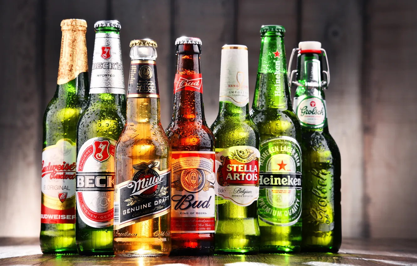 Photo wallpaper beer, bottles, alcohol