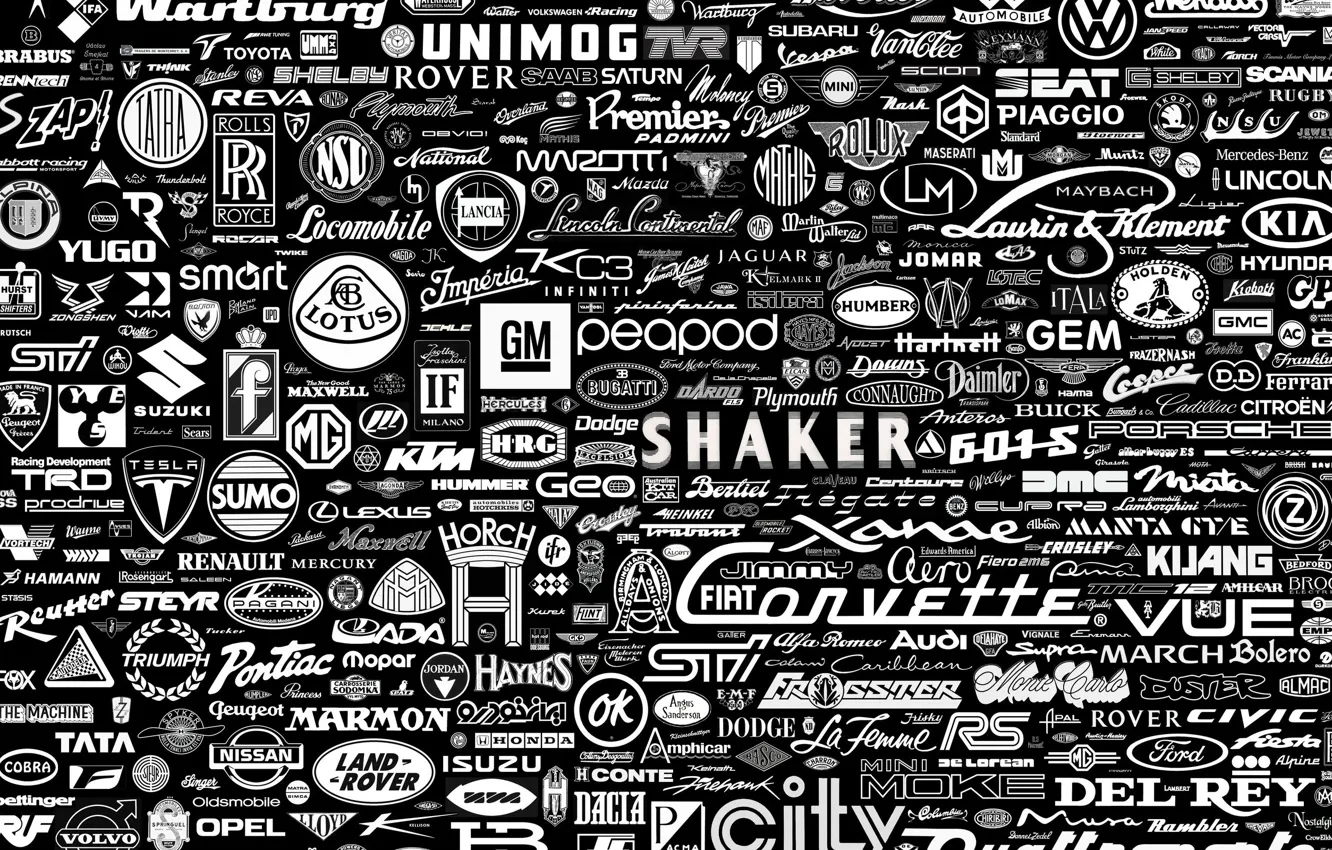 Photo wallpaper texture, background, car logos