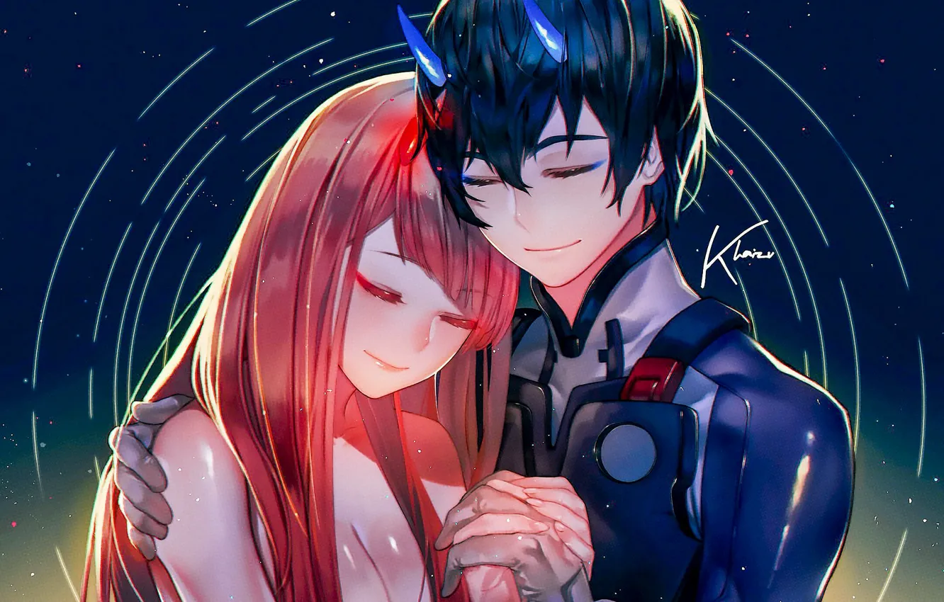 Photo wallpaper love, romance, anime, art, pair, two, Darling In The Frankxx, Cute in France