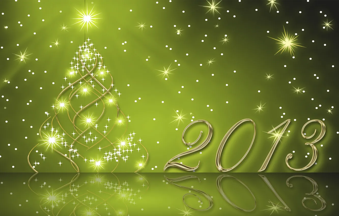 Photo wallpaper stars, green, background, the inscription, spruce, otrozhenie, 2013