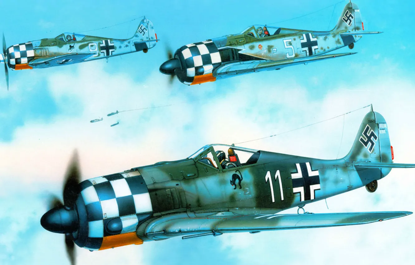 Photo wallpaper figure, art, Luftwaffe, FW-190A-6