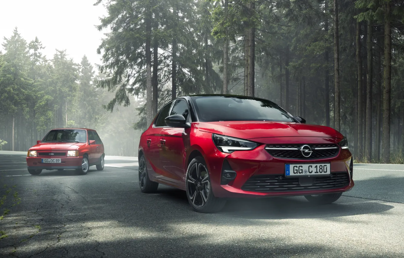 Photo wallpaper Red, Opel, Opel, Hatchback, German, Opel Corsa GS Line, 130 hp