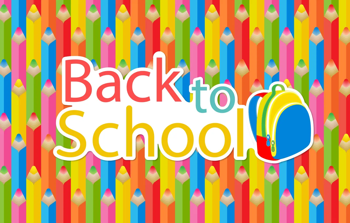 Photo wallpaper design, pencils, backpack, design, illustration, Illustration, back to school, Back to school