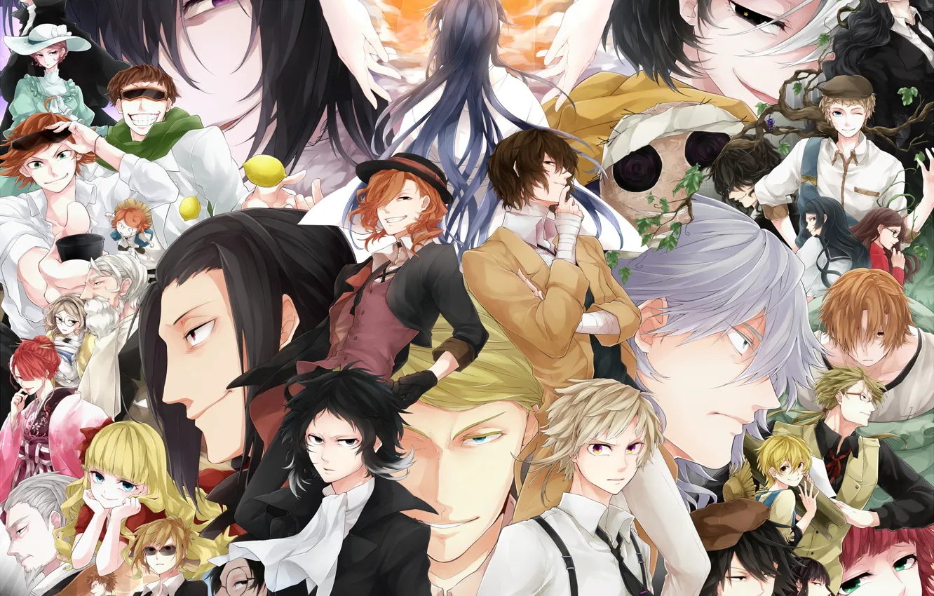 Photo wallpaper guys, characters, Bungou Stray Dogs, Stray Dogs: A Literary Genius