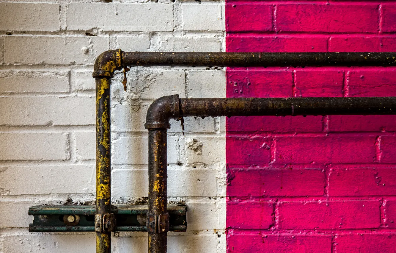 Photo wallpaper wall, color, pipe