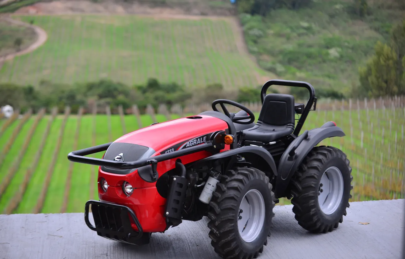 Photo wallpaper red, Brazil, tractor, made in Brazil, agricultural machinery, Agrale brand tractor, Agrale, Brazilian factory