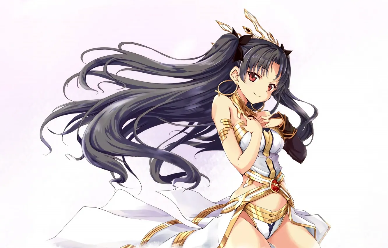 Photo wallpaper girl, sexy, cleavage, panties, long hair, dress, boobs, anime