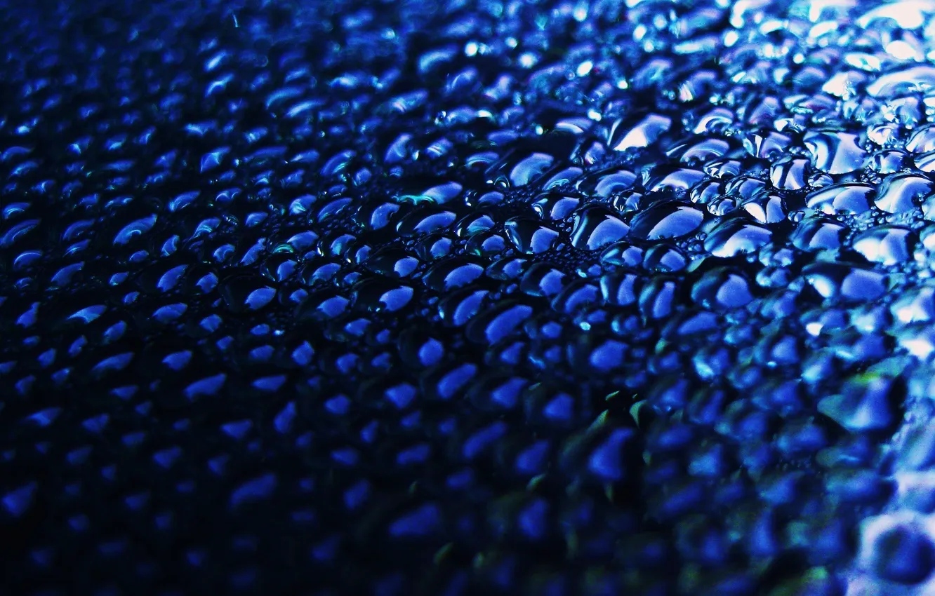 Photo wallpaper drops, surface, blue, color, color