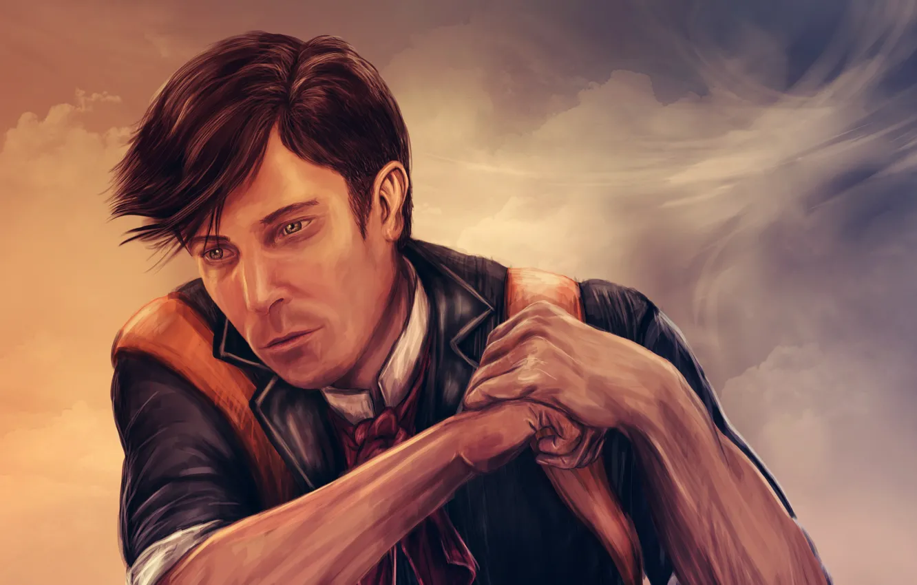 Photo wallpaper art, male, BioShock Infinite, Booker DeWitt, Troy Baker