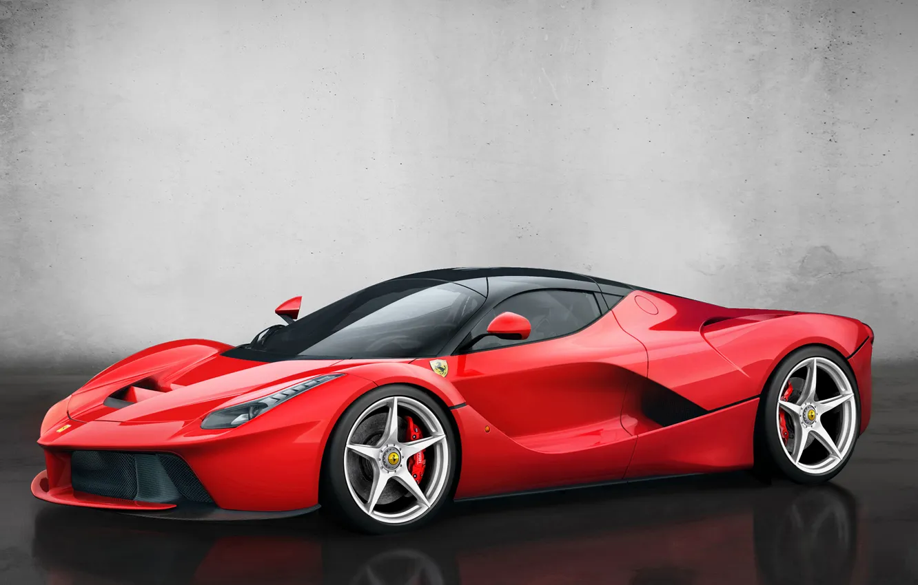 Photo wallpaper red, Ferrari, car, new, 2013, LaFerrari