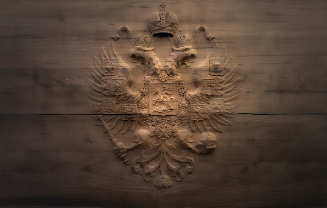 Photo wallpaper tree, coat of arms, Russia