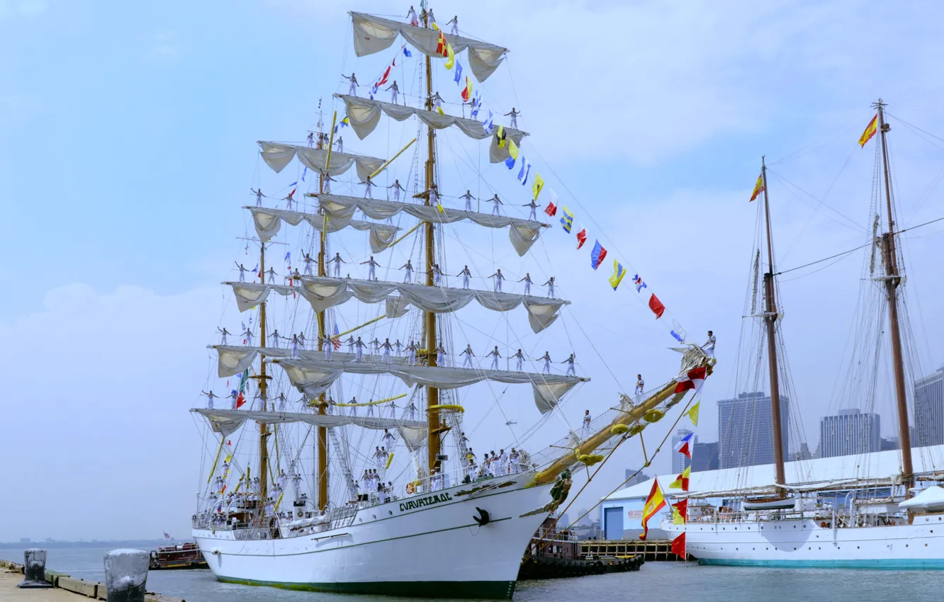 Photo wallpaper sailboat, mooring, The Navy of Mexico, Cuauhtemos