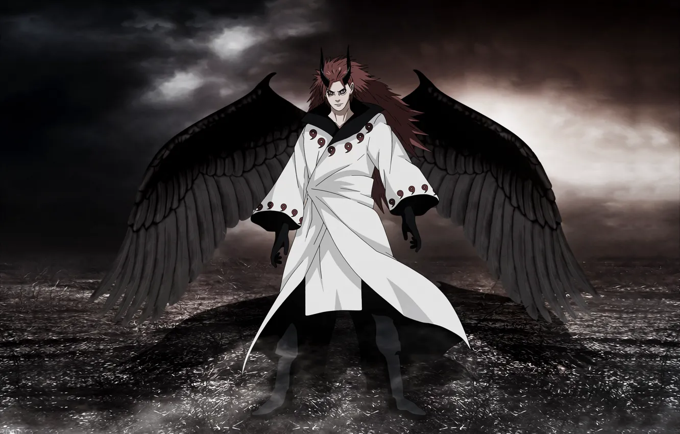 Photo wallpaper Wings, The demon, Naruto, God Of War, God, Sennin, Uchiha Powers, God of war