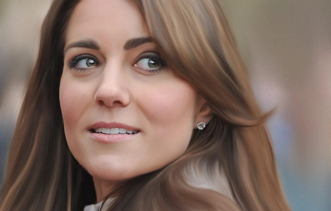 Photo wallpaper look, face, figure, portrait, art, Kate Middleton, the Duchess of Cambridge, Catherine Elizabeth Middleton