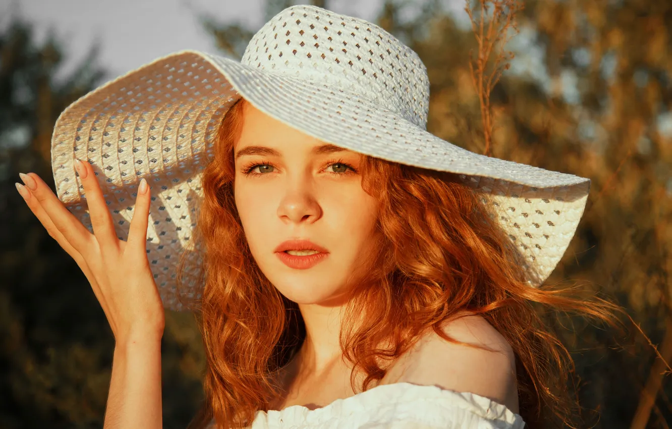 Photo wallpaper hat, red, Kate, Marie Dashkova