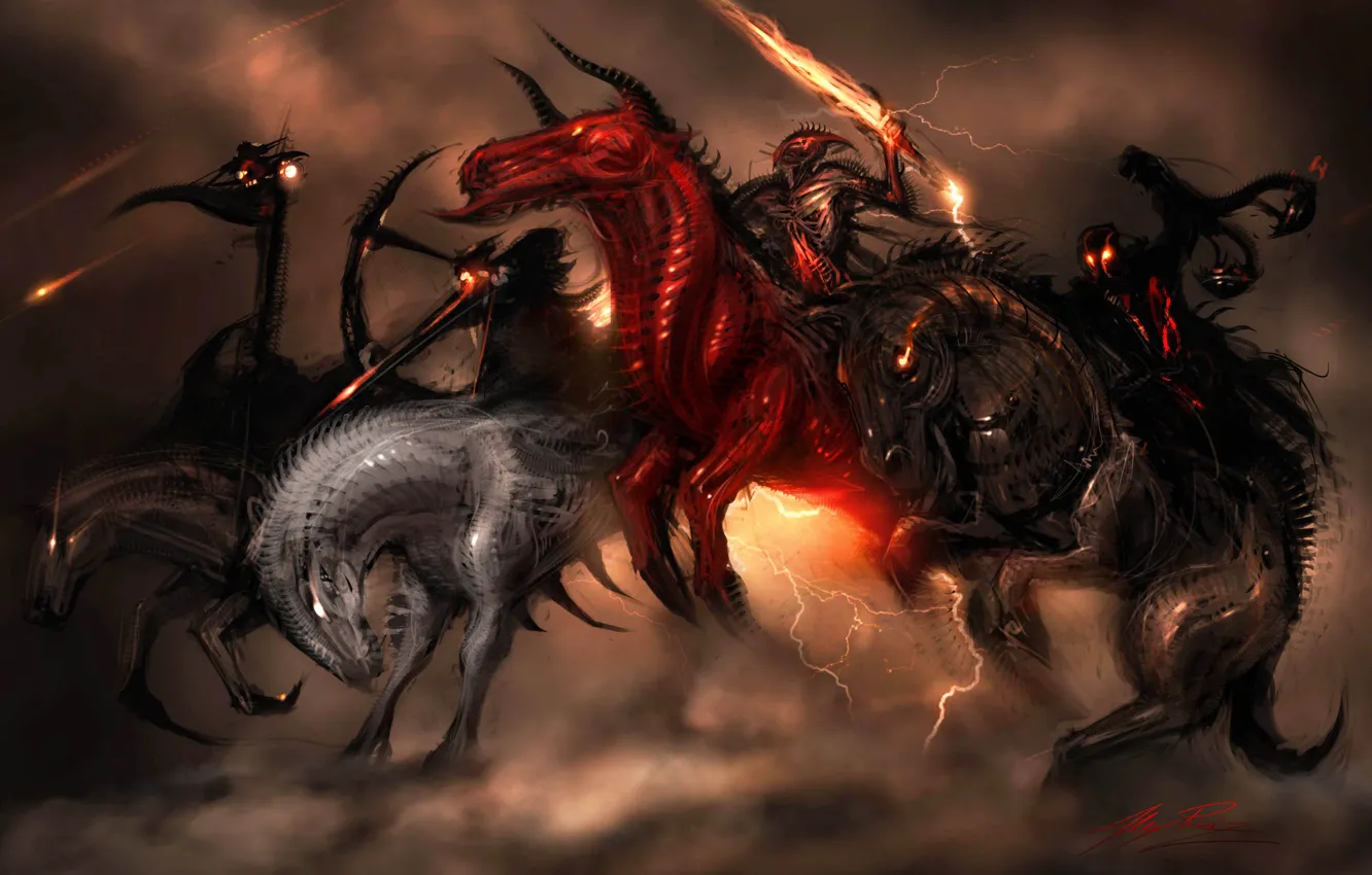 Photo wallpaper weapons, horse, rider