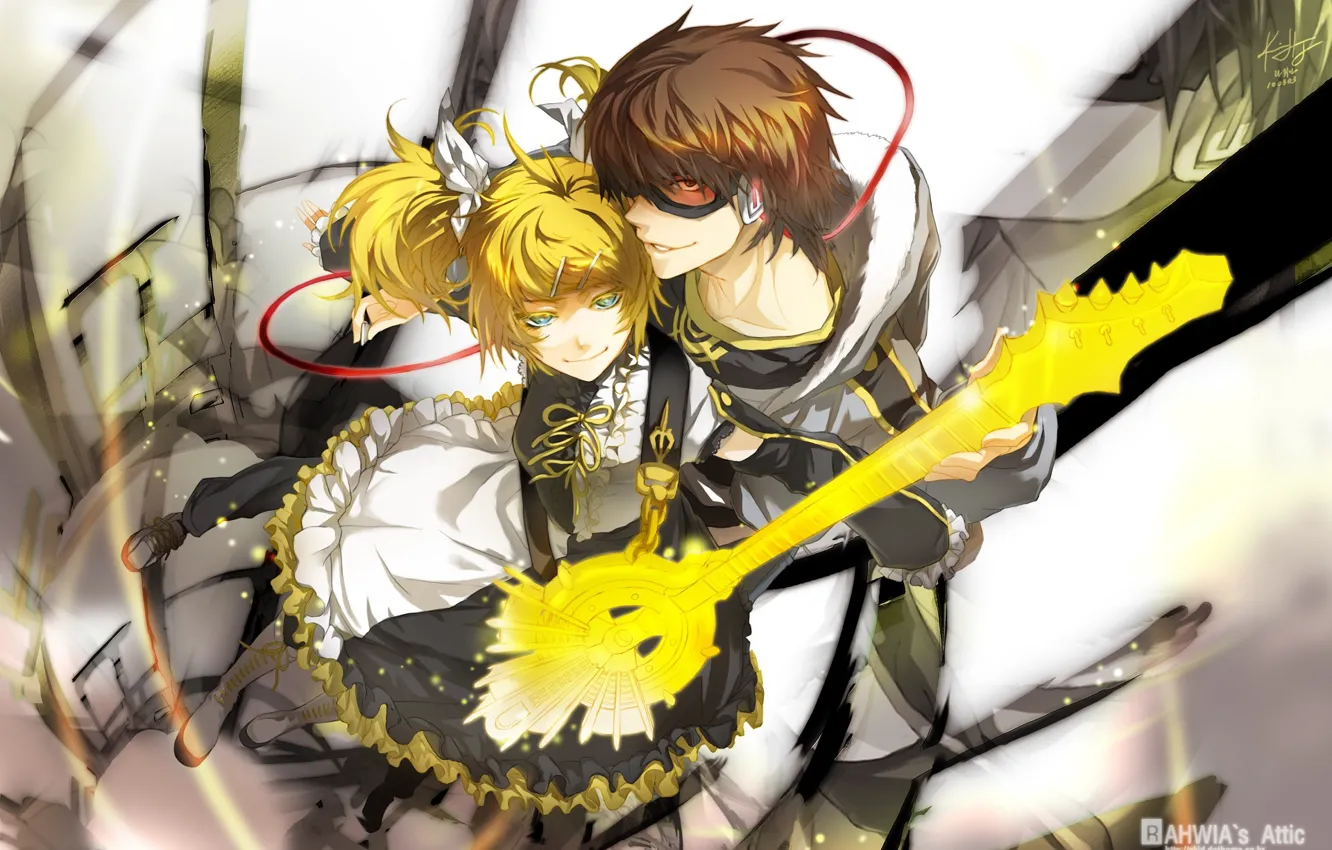 Photo wallpaper girl, anime, art, guy, two, Vocaloid, Vocaloid, characters