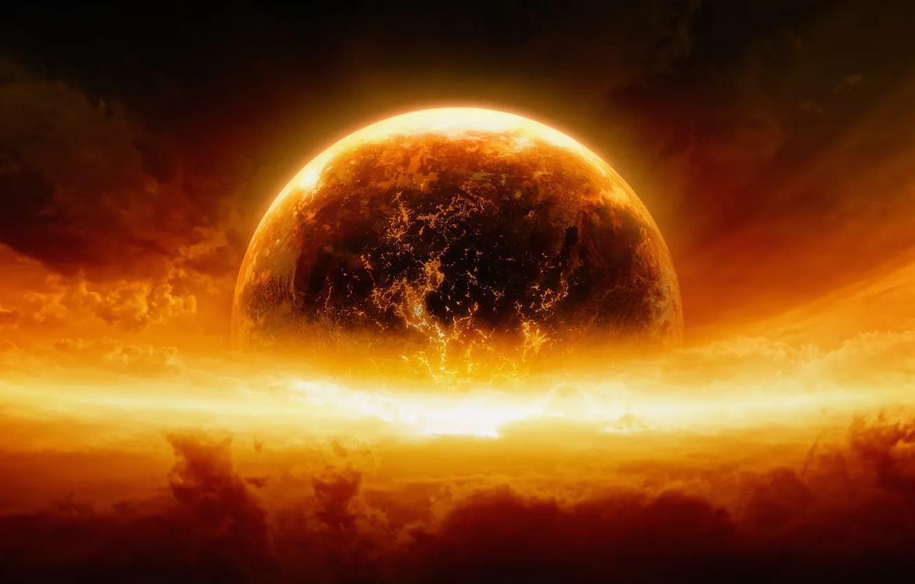 Photo wallpaper Cataclysm, burning, apocalypse, Bible, Armageddon, awe, belief