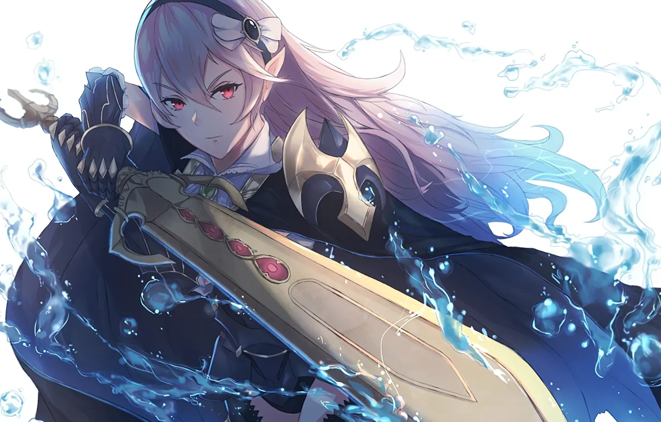 Photo wallpaper water, girl, weapons, magic, sword, anime, art, fire emblem