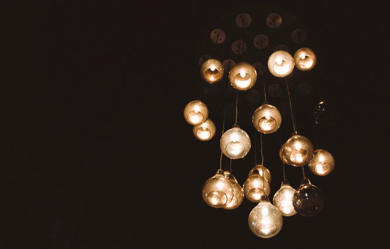 Photo wallpaper light, lamp, light bulb