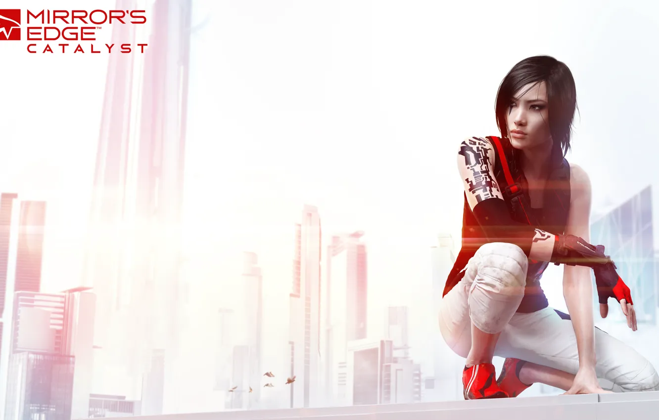 Photo wallpaper girl, background, the game, Mirror's Edge Catalyst