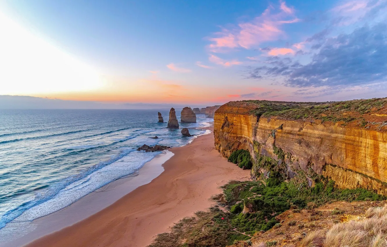 Photo wallpaper sea, the sky, landscape, nature, rocks, coast