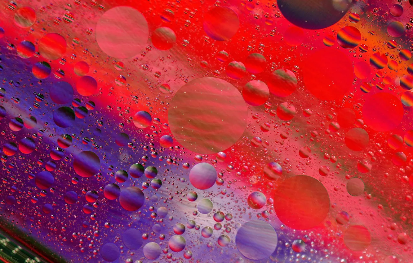 Photo wallpaper light, bubbles, color, round, liquid
