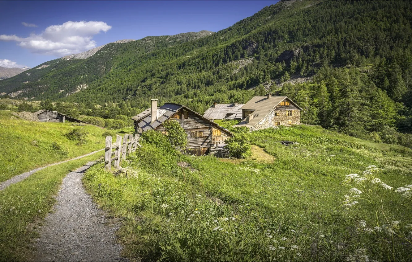 Photo wallpaper mountains, France, The Hautes-Alpes