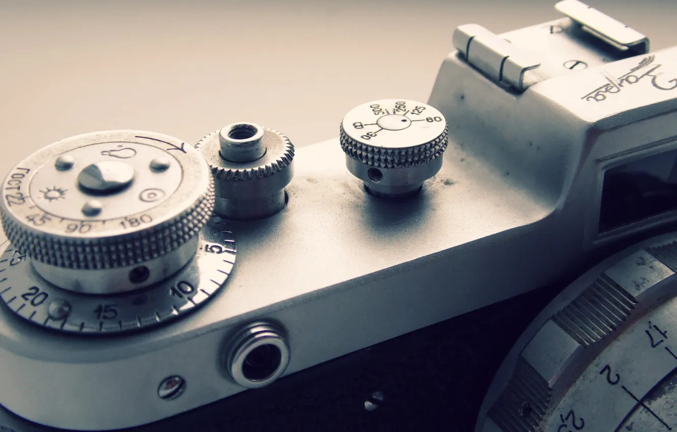 Photo wallpaper macro, style, retro, the camera