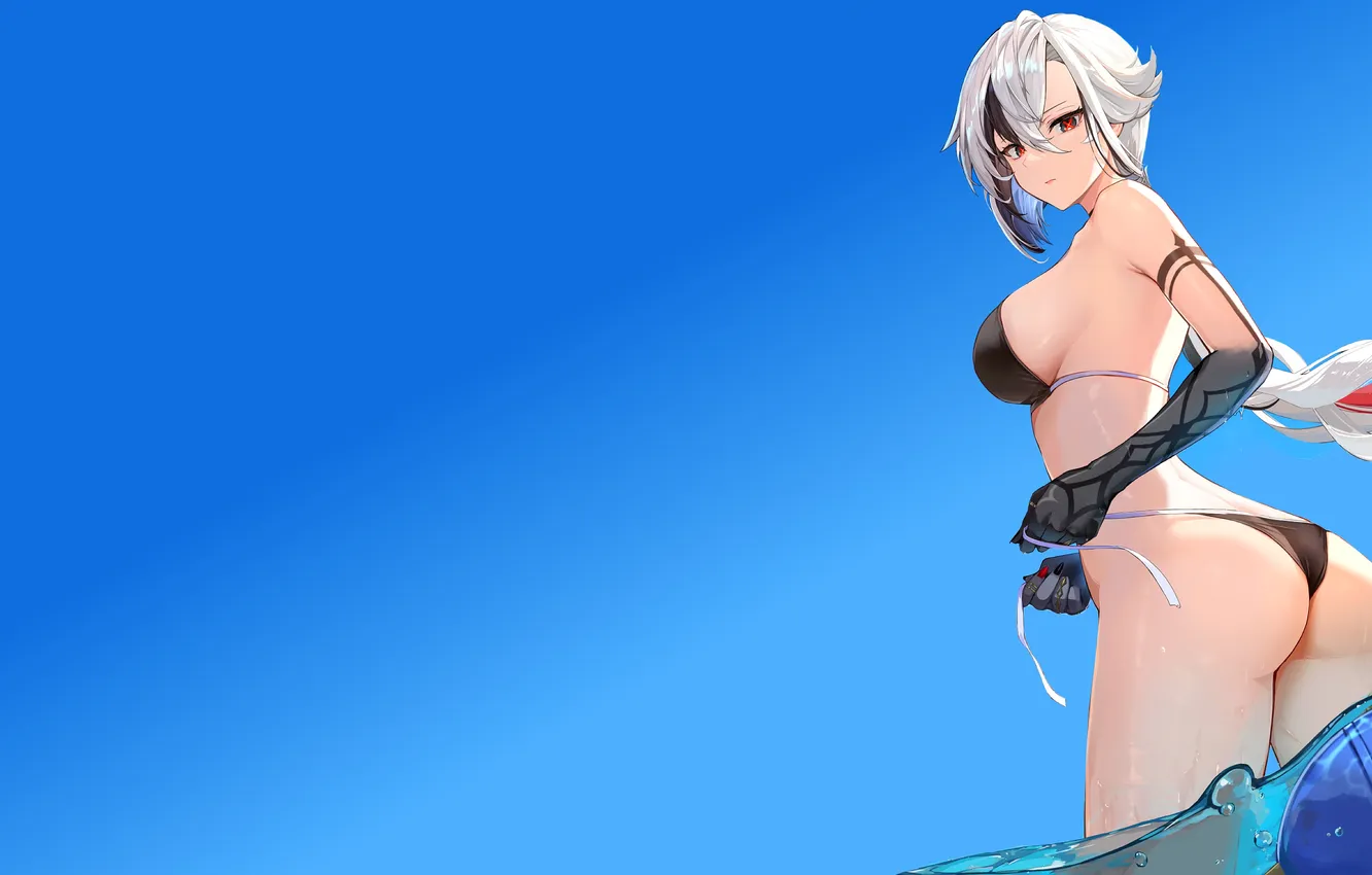 Photo wallpaper girl, hot, sexy, ass, wet, boobs, anime, water