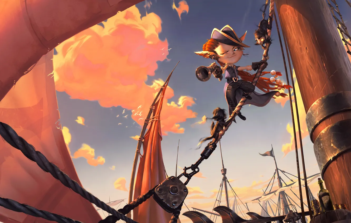 Photo wallpaper gun, being, mast, Bilgewater, Legends of Runeterra