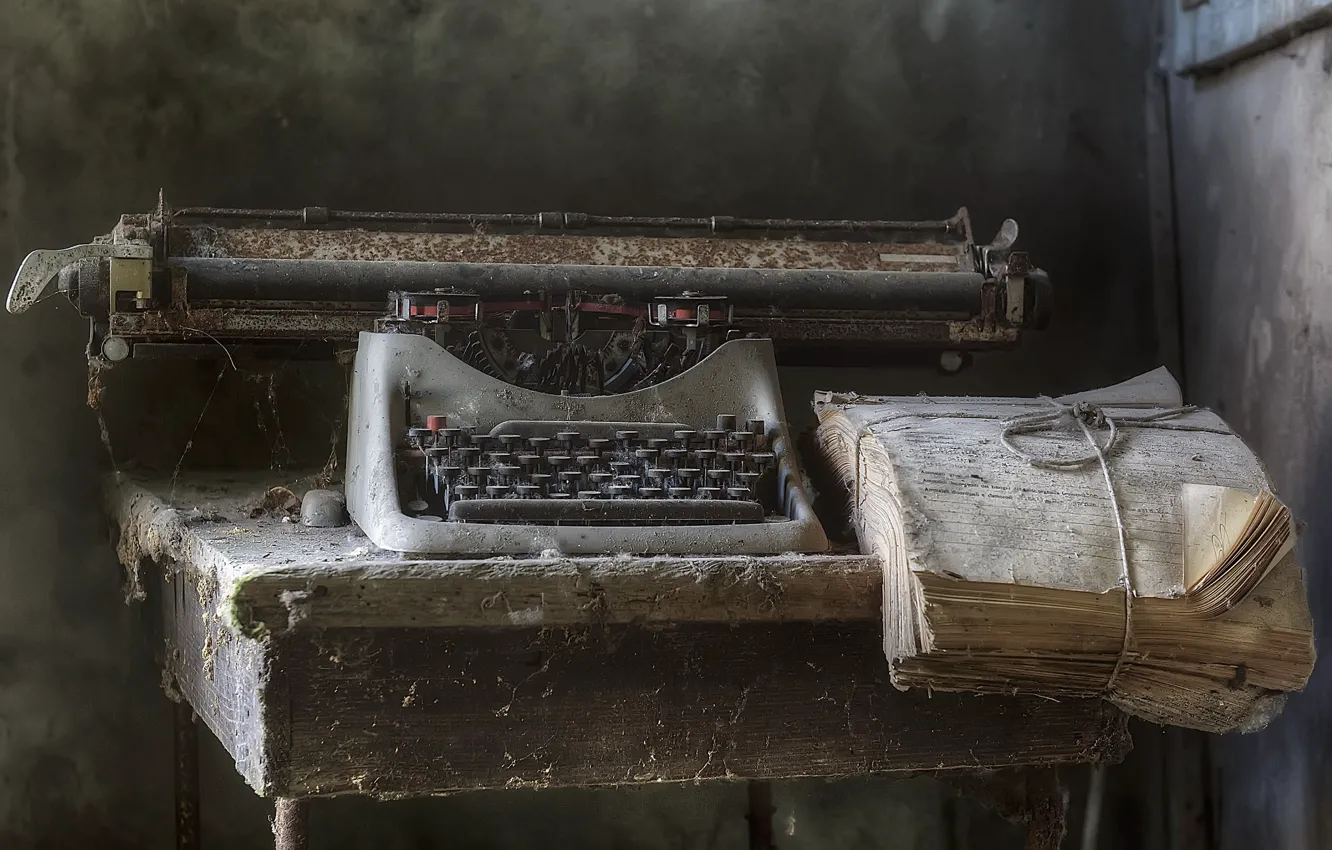 Photo wallpaper macro, background, typewriter