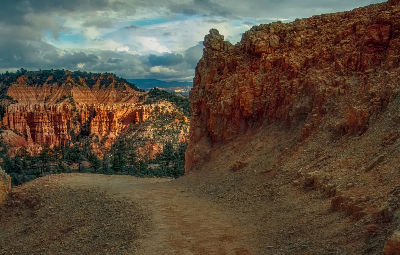 Photo wallpaper the sky, clouds, horizon, Bryce Canyon, Shvartsman Evgeny