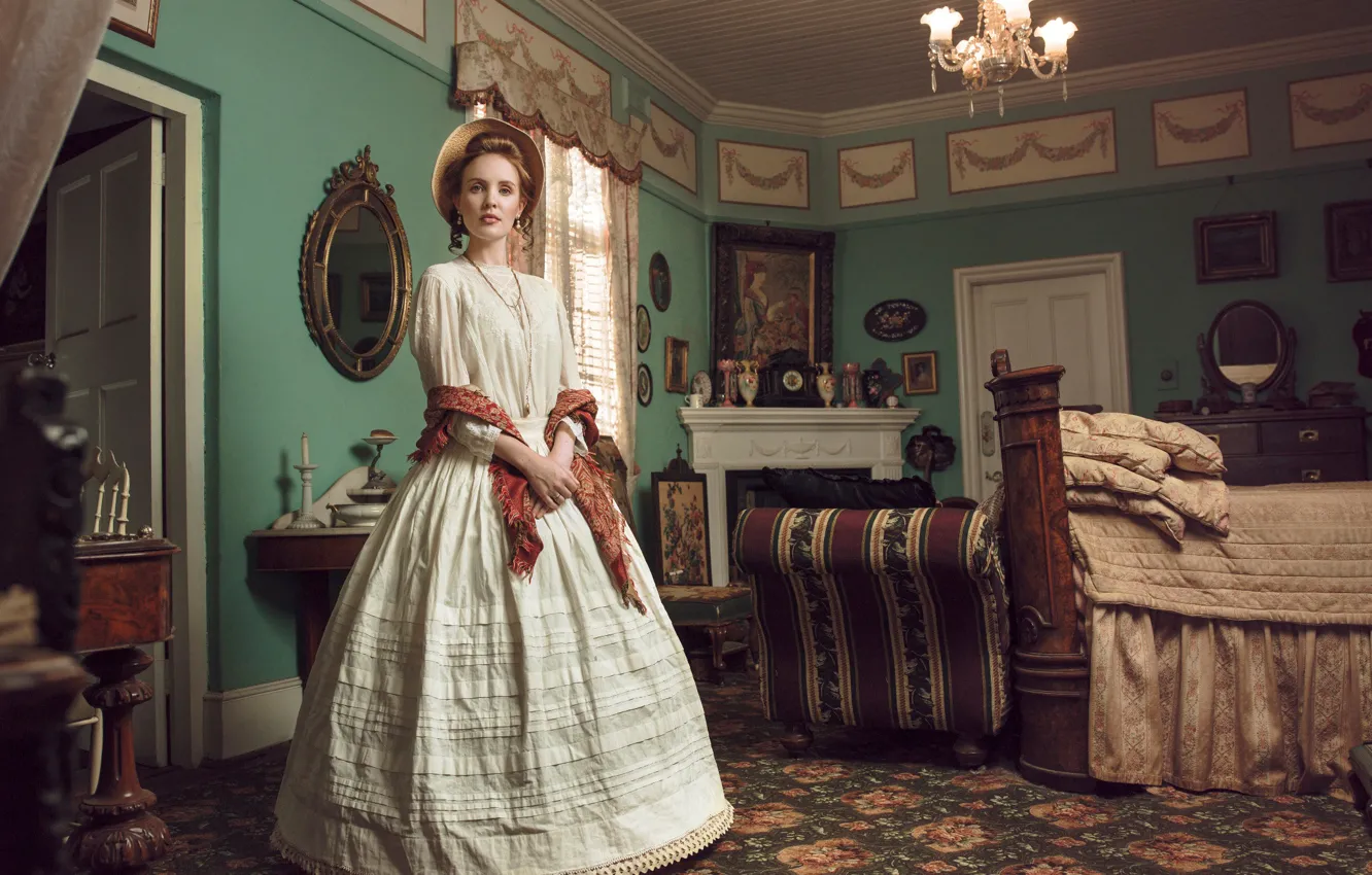 Photo wallpaper girl, room, vintage, Victorian Journey