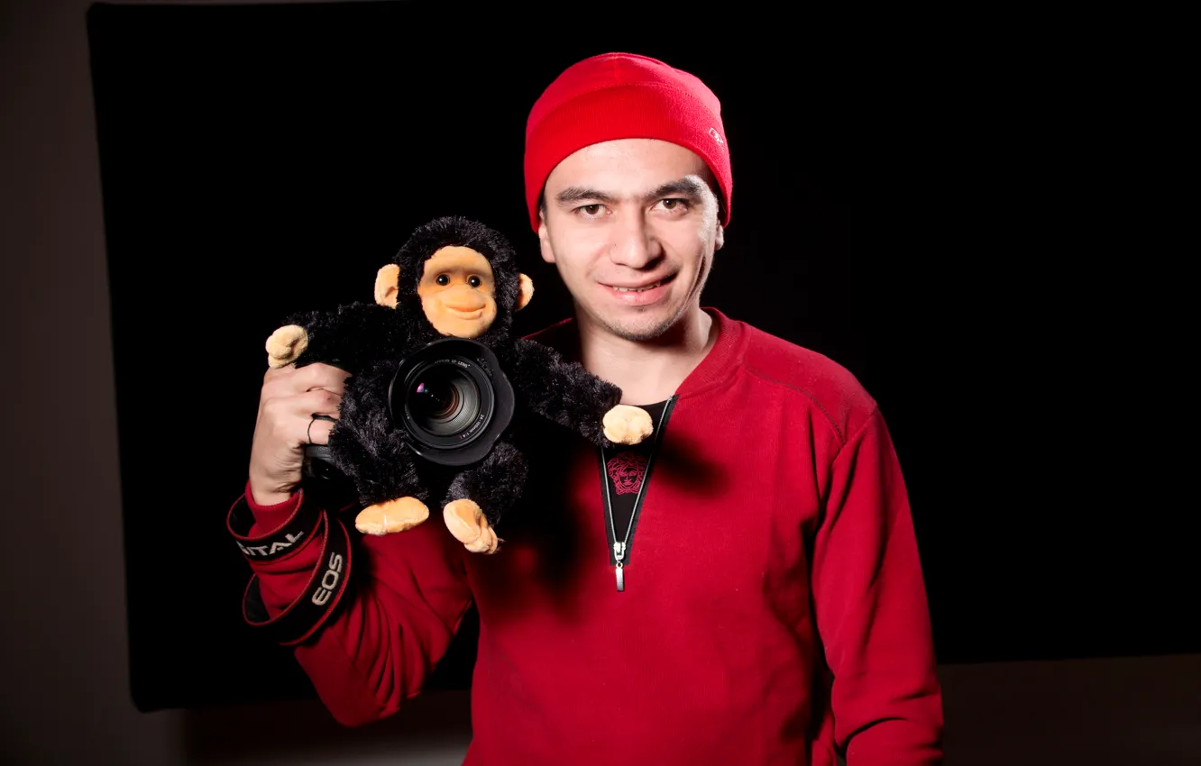 Photo wallpaper Monkey, 2016 is the year, Red hat