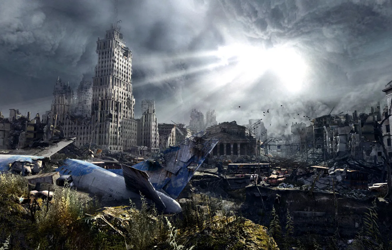 Photo wallpaper Moscow, Russia, the plane, metro last light, 2034