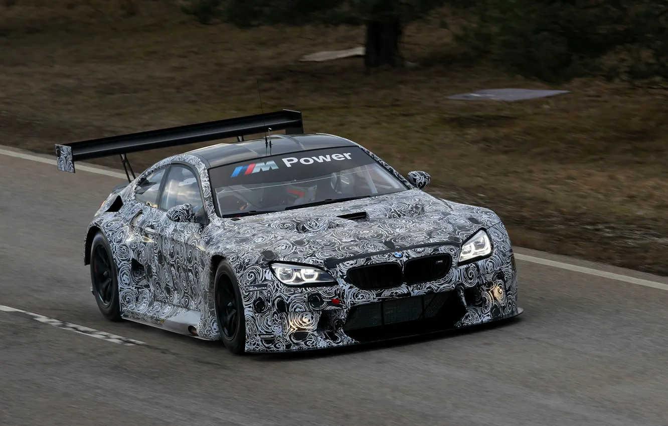 Photo wallpaper coupe, track, BMW, camouflage, 2019, M6 GT3