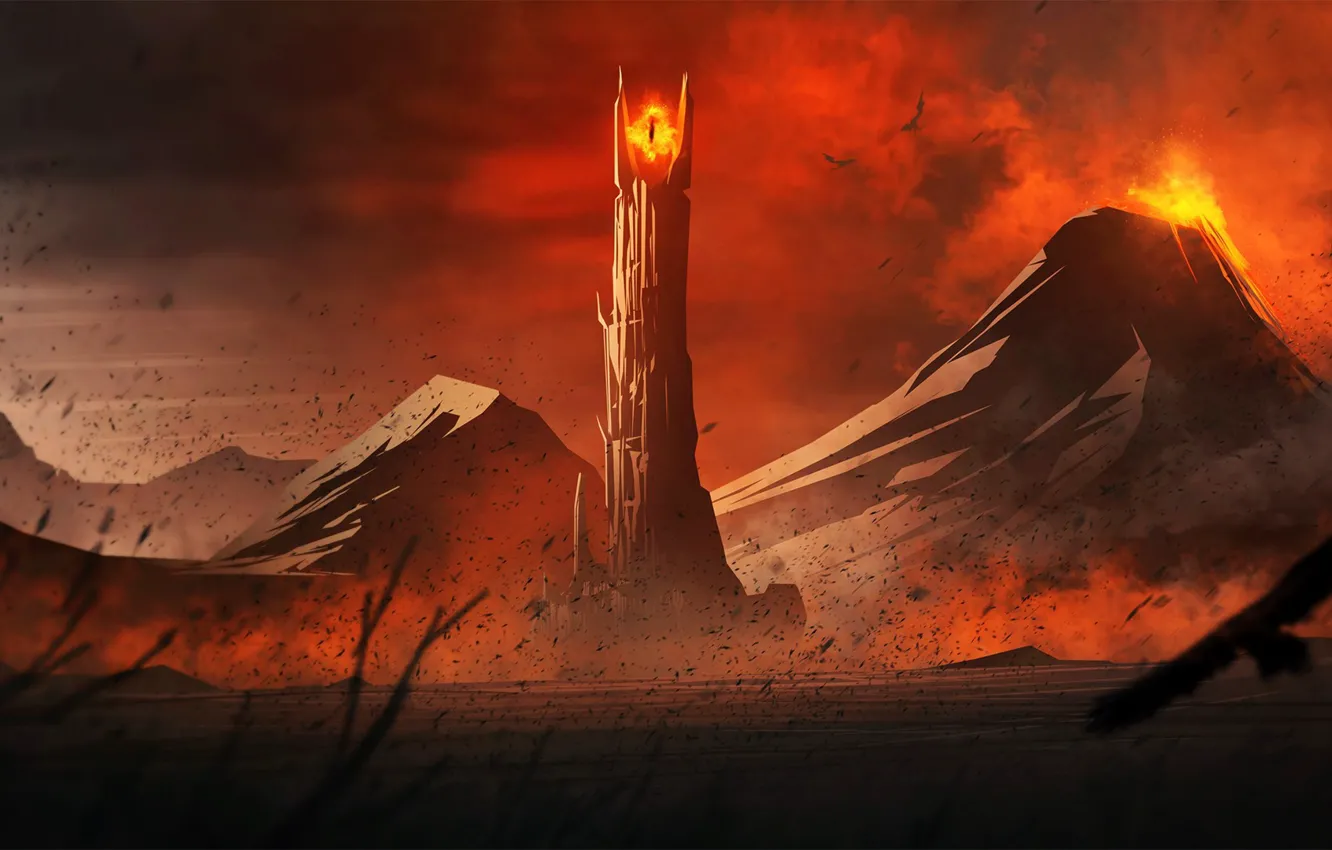 Photo wallpaper Lord of The Rings, Mordor, Mount Doom, Eye of Sauron