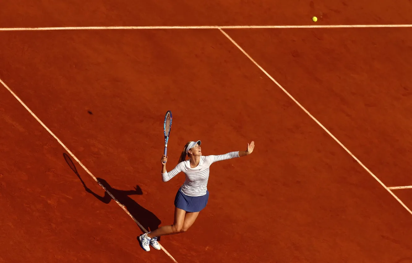Photo wallpaper the ball, racket, Maria Sharapova, court