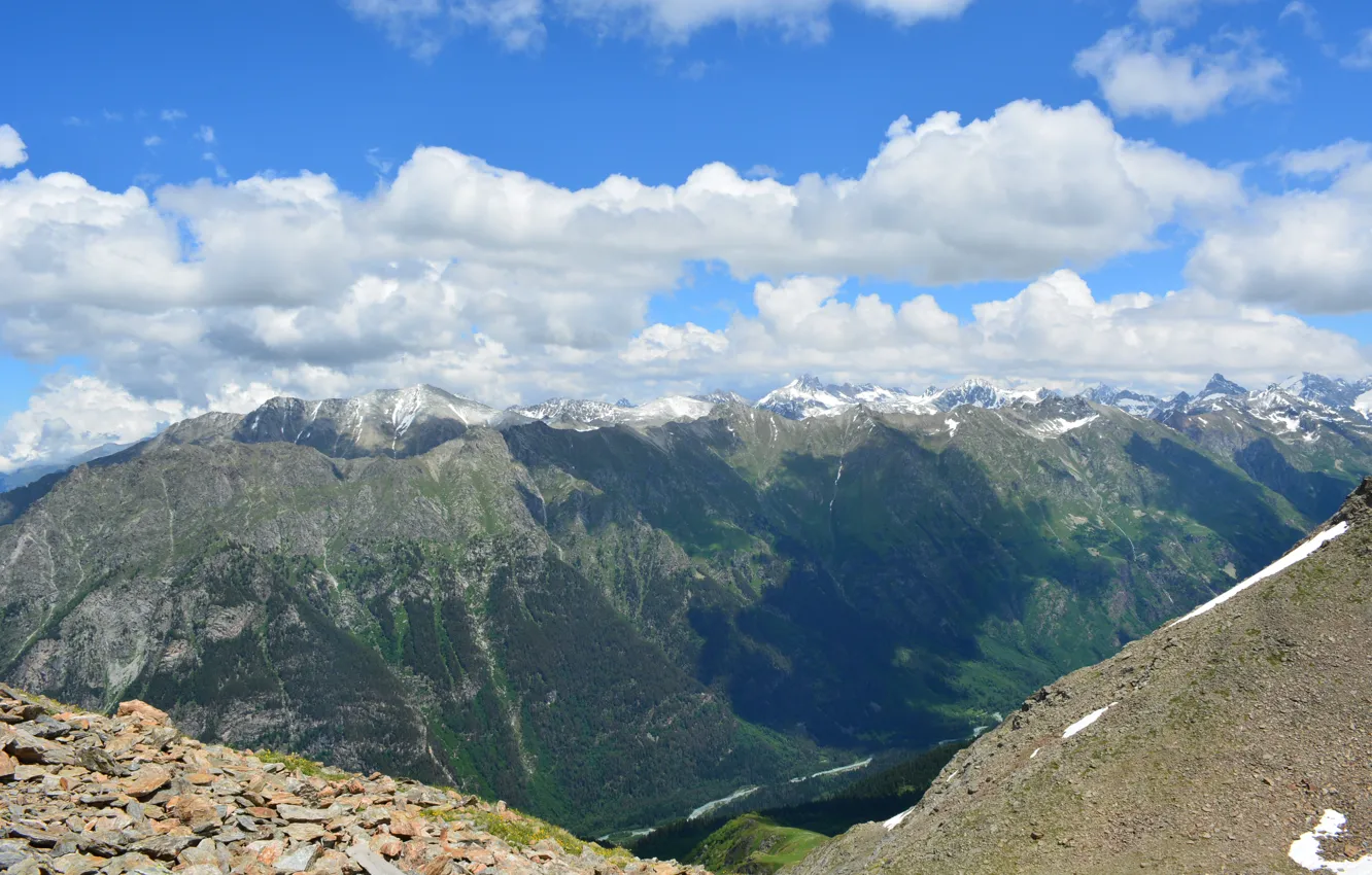 Photo wallpaper landscape, mountains, nature
